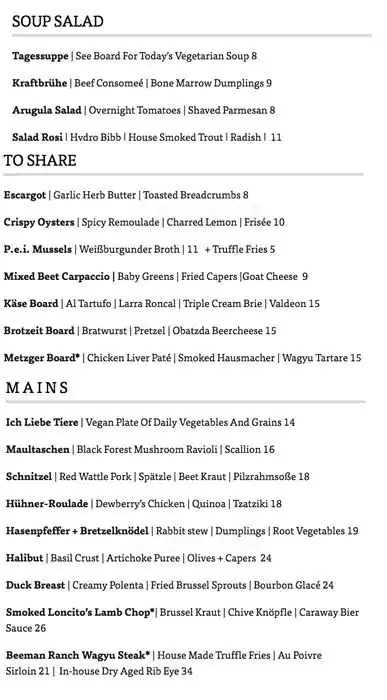 Menu of Fabi+Rosi, Clarksville, Austin  