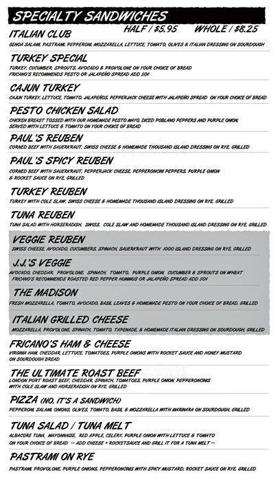 Tasty food Sandwichmenu The Parks at Arlington, Arlington