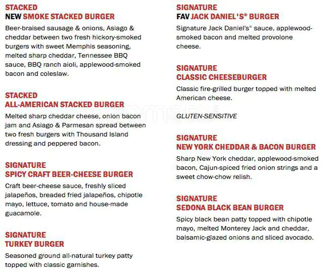 Menu of TGI Fridays, Southpark Meadows, Austin  