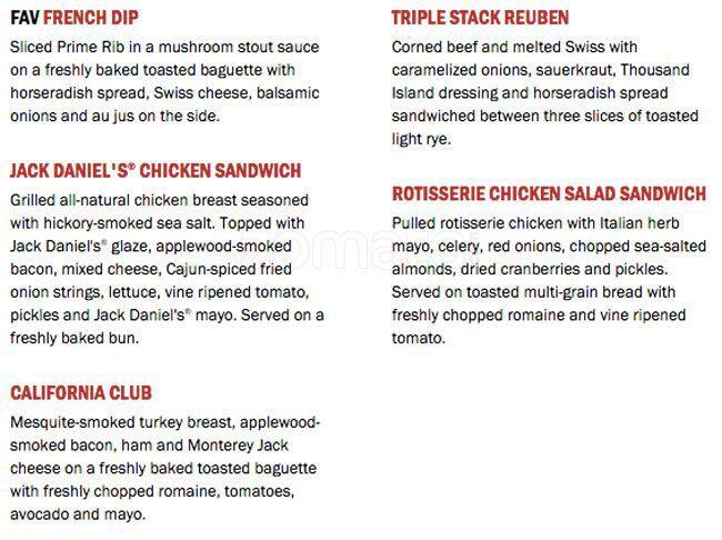 Menu of TGI Fridays, Southpark Meadows, Austin  