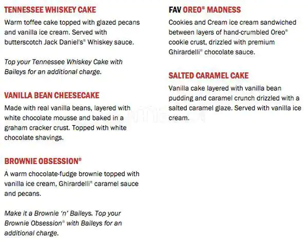 Menu of TGI Fridays, Southpark Meadows, Austin  