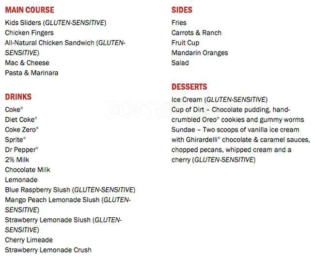 Menu of TGI Fridays, Southpark Meadows, Austin  