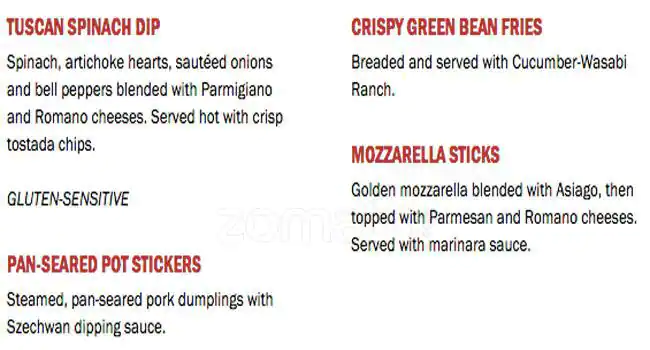 Menu of TGI Fridays, Southpark Meadows, Austin  