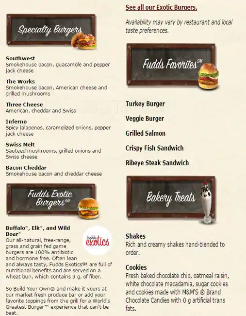 Menu of Fuddruckers, Cedar Park, Cedar Park  