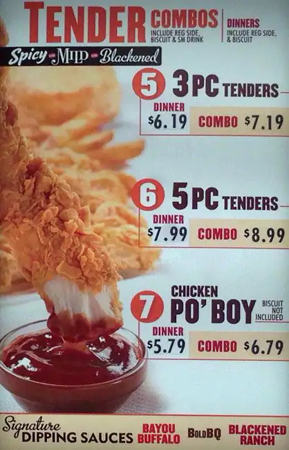 Menu of Popeyes, Windsor Hills, Austin  