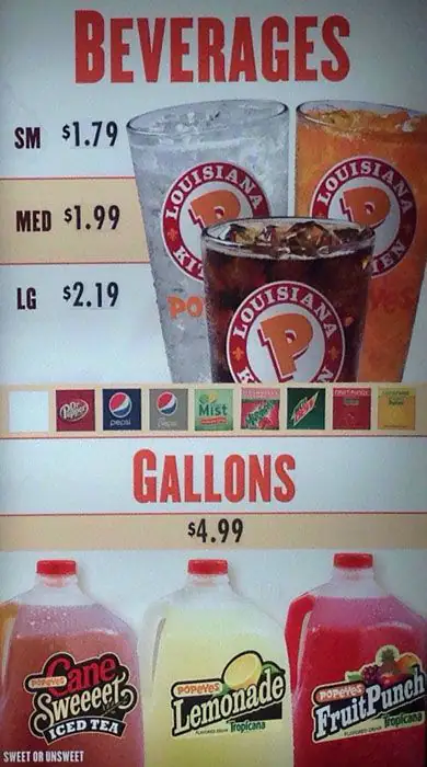 Menu of Popeyes, Windsor Hills, Austin  