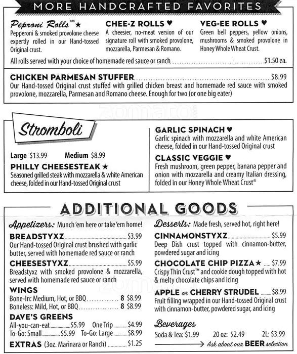 Menu of DoubleDave's Pizzaworks, Southpark Meadows, Austin  