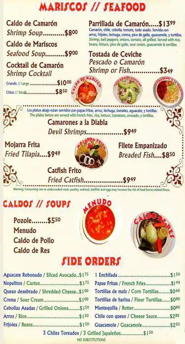 Menu of Taqueria La Tapatia, Copperfield, Austin  
