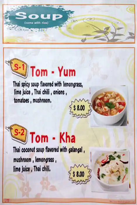 Menu of Little Thai Food, Bouldin, Austin  