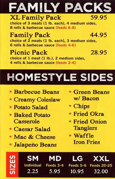 Menu of Dickey's Barbecue Pit, Sunset Valley, Austin  
