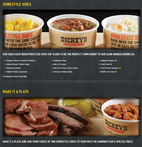 Menu of Dickey's Barbecue Pit, Sunset Valley, Austin  