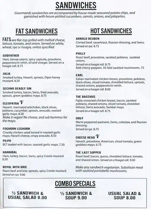 Menu of Gourmands Neighborhood Pub, Rosewood, Austin  
