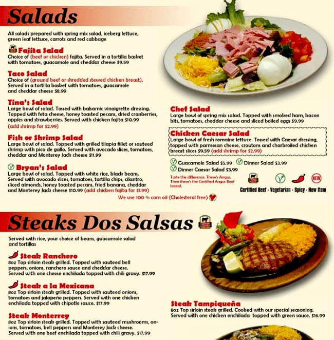 Menu of Dos Salsas, Cedar Park, Cedar Park  