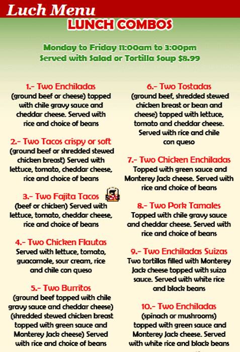 Menu of Dos Salsas, Cedar Park, Cedar Park  