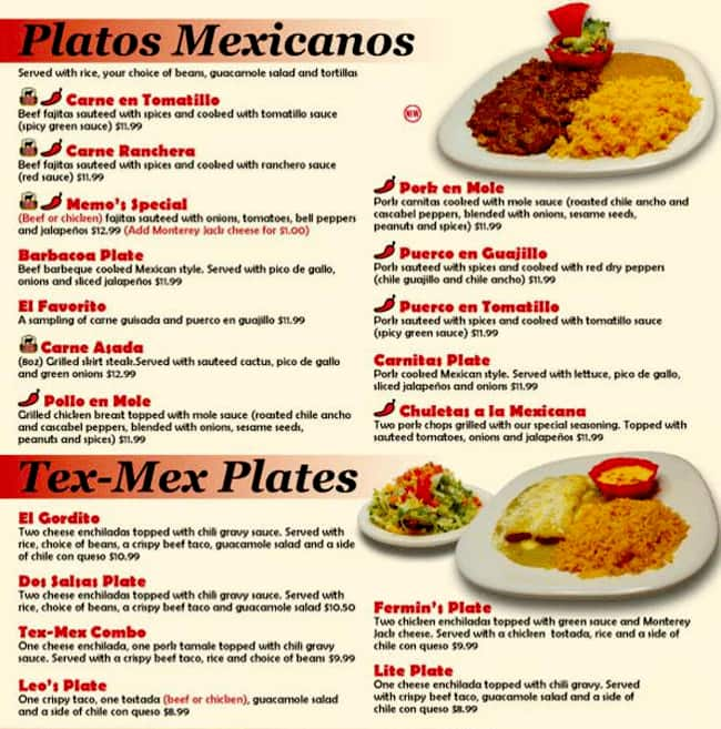 Menu of Dos Salsas, Cedar Park, Cedar Park  