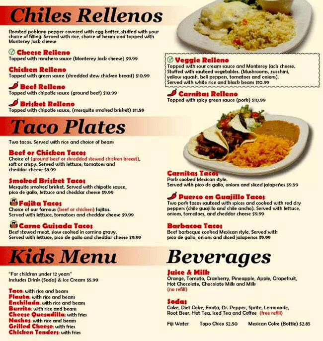 Menu of Dos Salsas, Cedar Park, Cedar Park  