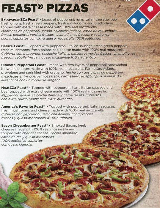 Menu of Domino's Pizza, Manchaca, Austin  