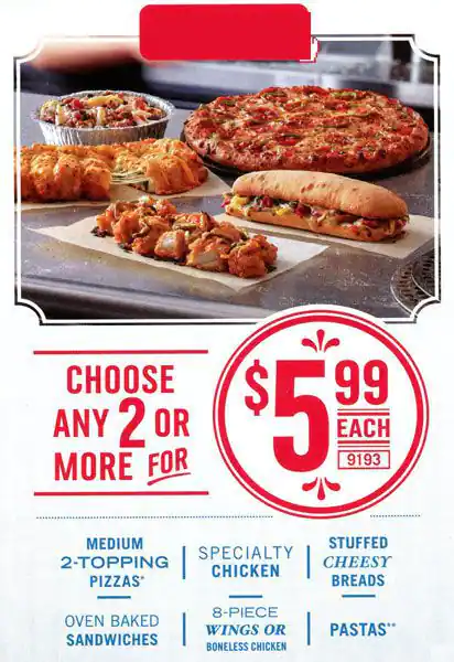 Menu of Domino's Pizza, Manchaca, Austin  