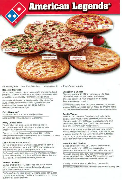 Menu of Domino's Pizza, Manchaca, Austin  