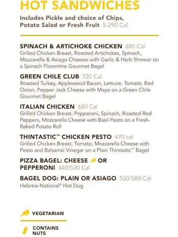 Menu of Einstein Bros. Bagels, Sunset Valley, Austin  