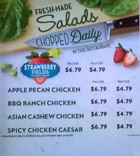 Menu of Wendy's, Southpark Meadows, Austin  