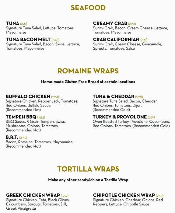 Menu of Planet Sub, Downtown, Austin  