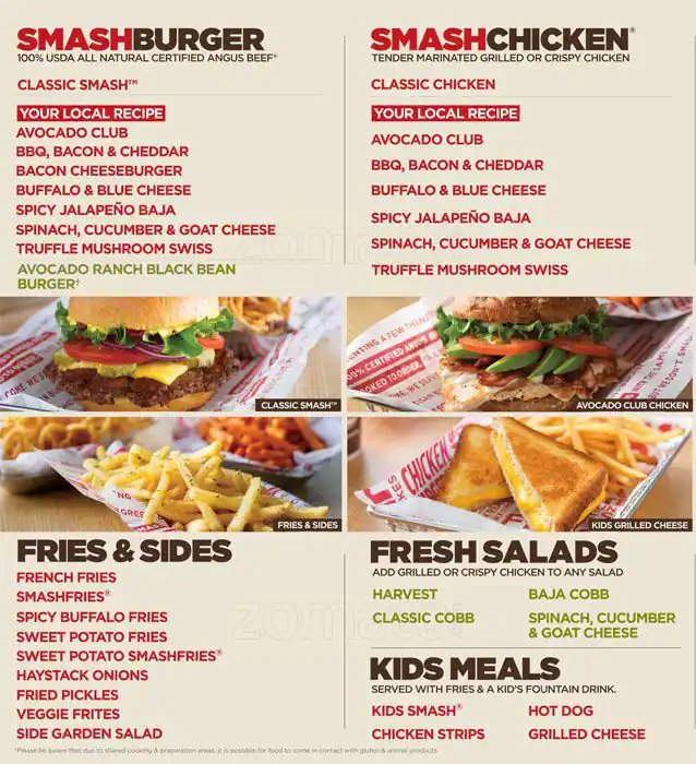 Menu of Smashburger, Mueller, Austin  