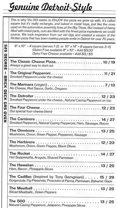 Menu of Via 313, West Oak Hill, Austin  