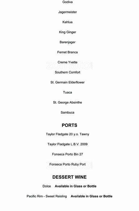 Menu of Lonesome Dove, Downtown, Austin  
