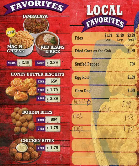 Menu of Krispy Krunchy Chicken, Windsor Hills, Austin  