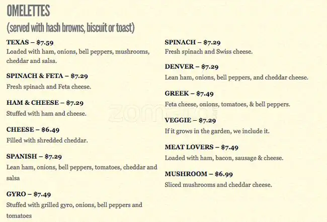 Menu of Allen Cafe, Allen, Allen  