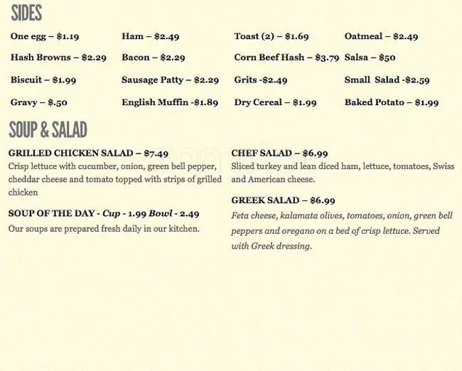 Menu of Allen Cafe, Allen, Allen  