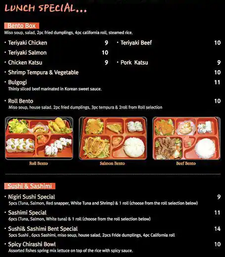 Menu of Sushi Cafe, Dalworthington Gardens, Arlington  