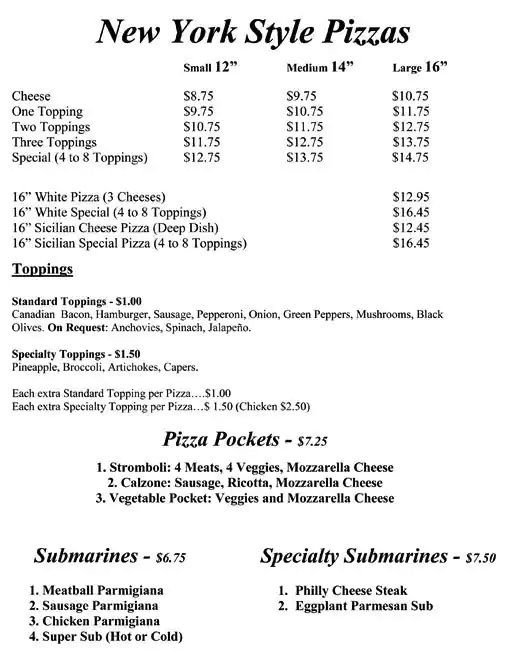 Menu of Cafe Sicilia, Bedford, Bedford  