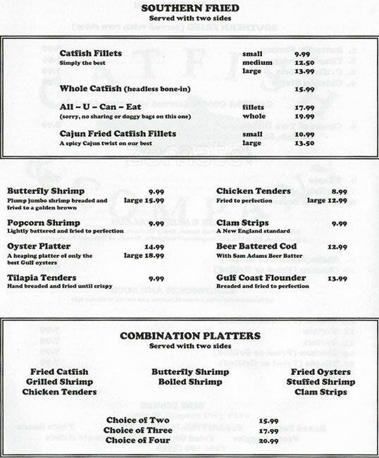 Menu of Catfish & Company, Hurst, Bedford  