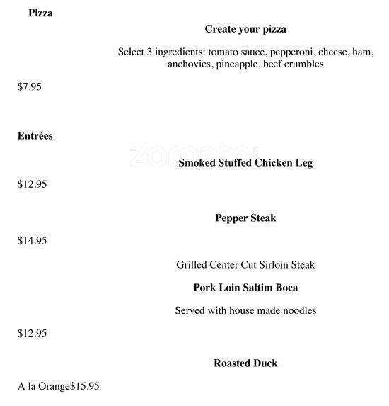 Menu of Chef's Gallery, Vickery Meadow, Dallas  