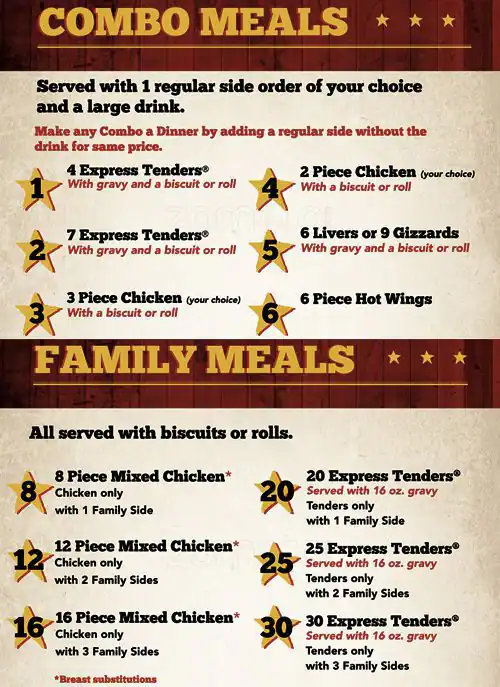 Menu of Chicken Express, Burleson, Burleson  