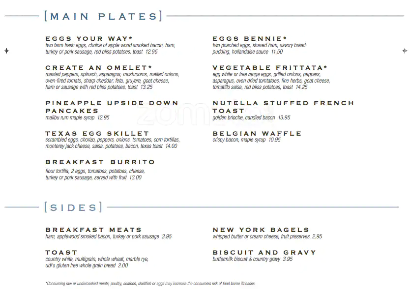 Menu of Crockett's - Hilton Dallas Lincoln Centre, North Dallas, Dallas  