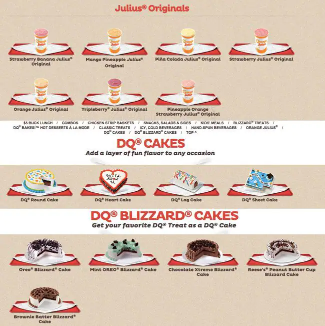 Menu of Dairy Queen, Burleson, Burleson  