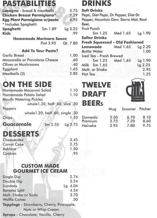 Menu of Dino's Subs, Arlington, Arlington  
