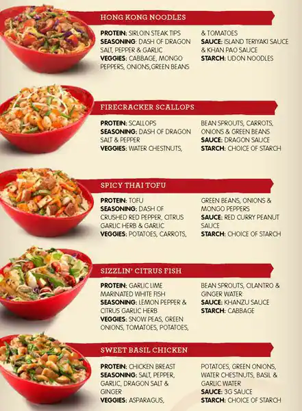Menu of Genghis Grill, Addison, Addison  