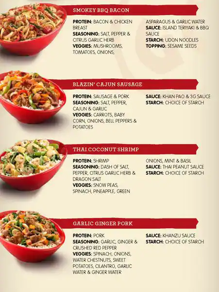 Menu of Genghis Grill, Addison, Addison  