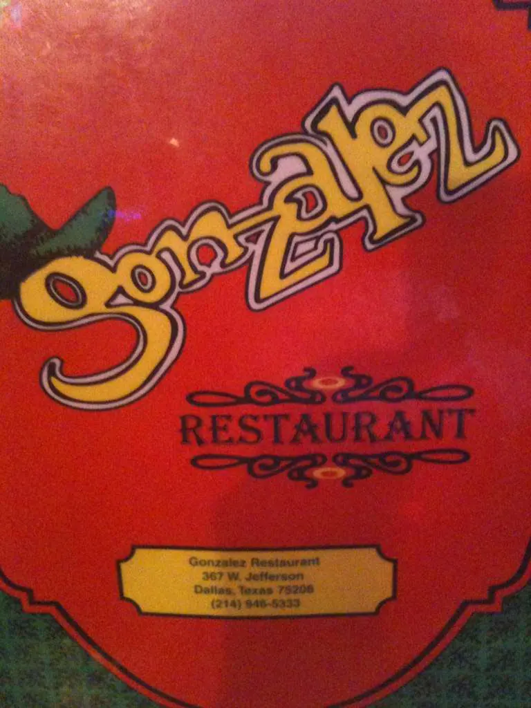 Menu of Gonzalez Restaurant, Oak Cliff, Dallas  