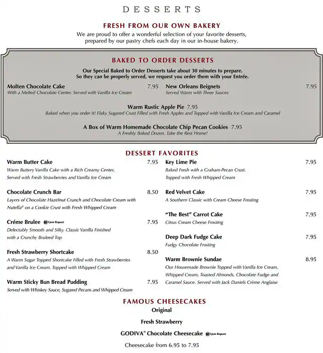 Menu of Grand Lux Cafe, Far North Dallas, Dallas  