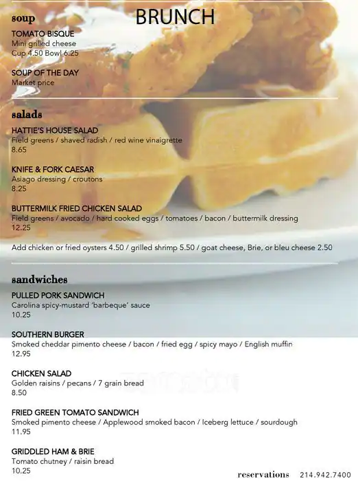 Tasty food Southern, Americanmenu West Davis Street, Dallas