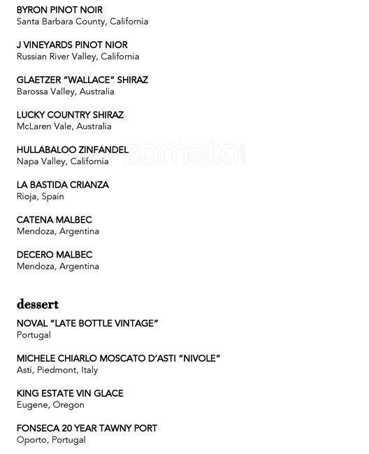 Menu of Hattie's, Bishop Arts District, Dallas  