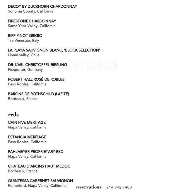 Menu of Hattie's, Bishop Arts District, Dallas  