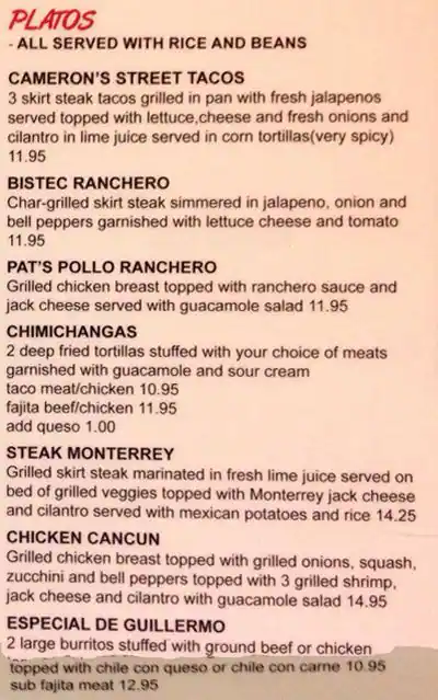 Best restaurant menu near Wilshire Plaza Burleson Burleson