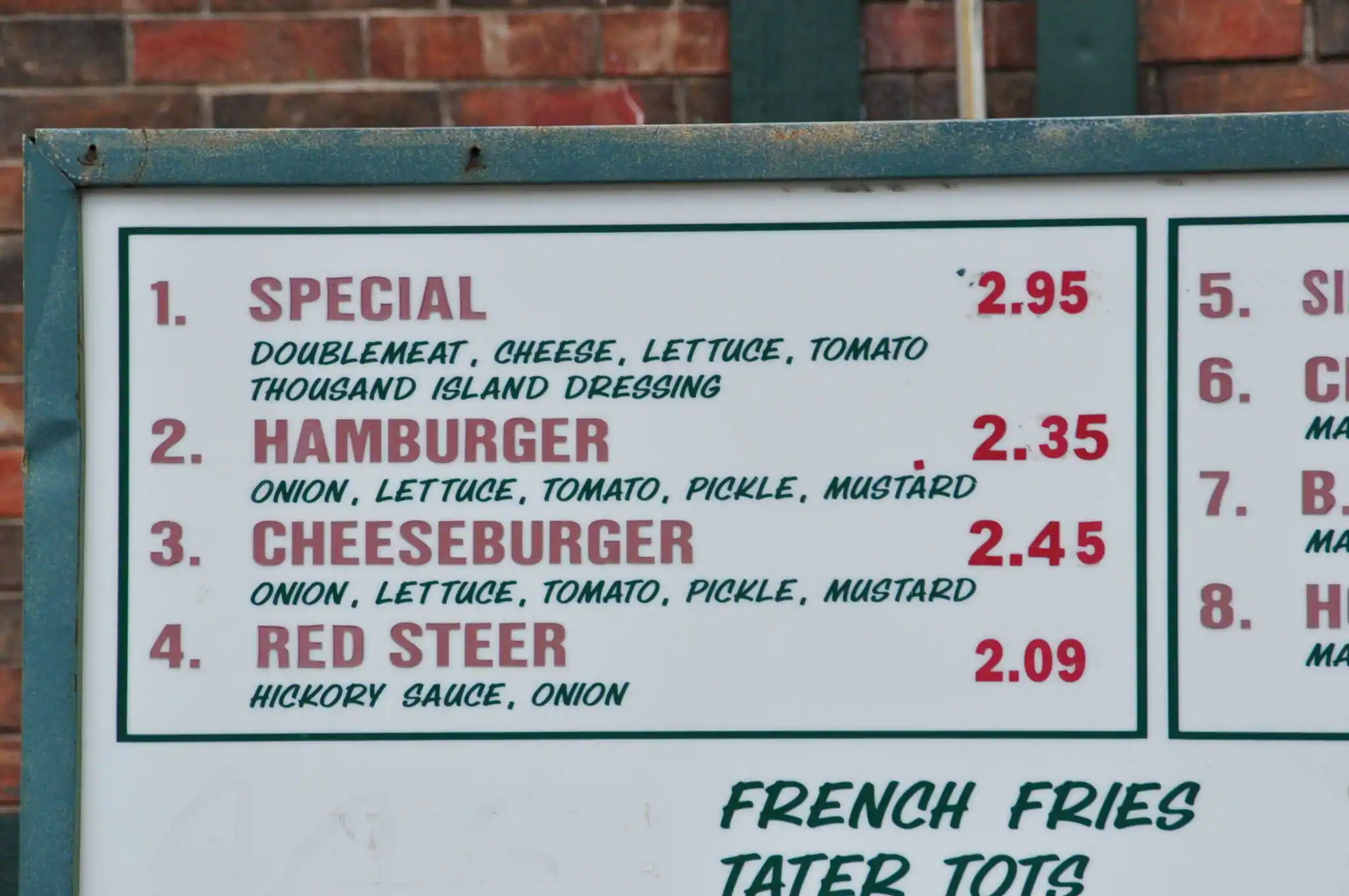 Menu of Keller's Hamburgers, Lochwood, Dallas  