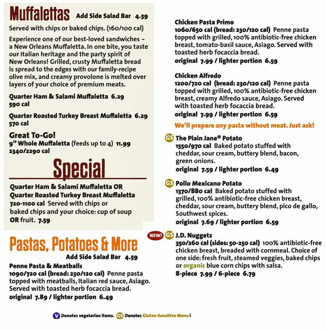 Menu of Jason's Deli, Lower Greenville, Dallas  